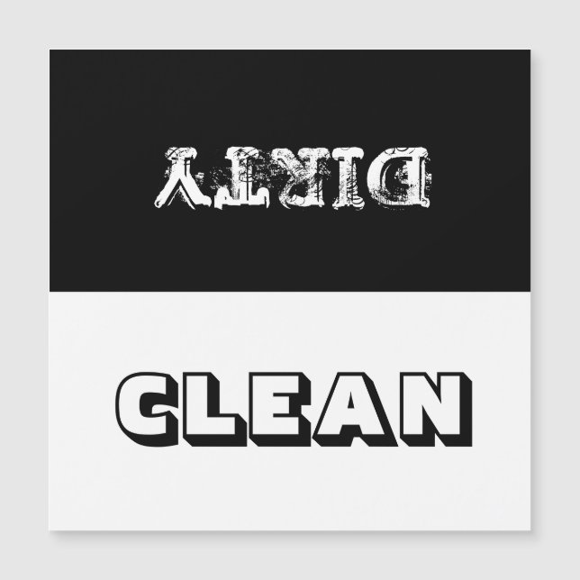 Dishwasher Magnet Clean eller Dirty (Framsida)