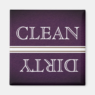 Dishwasher Magnet Clean och Dirty Brown & White