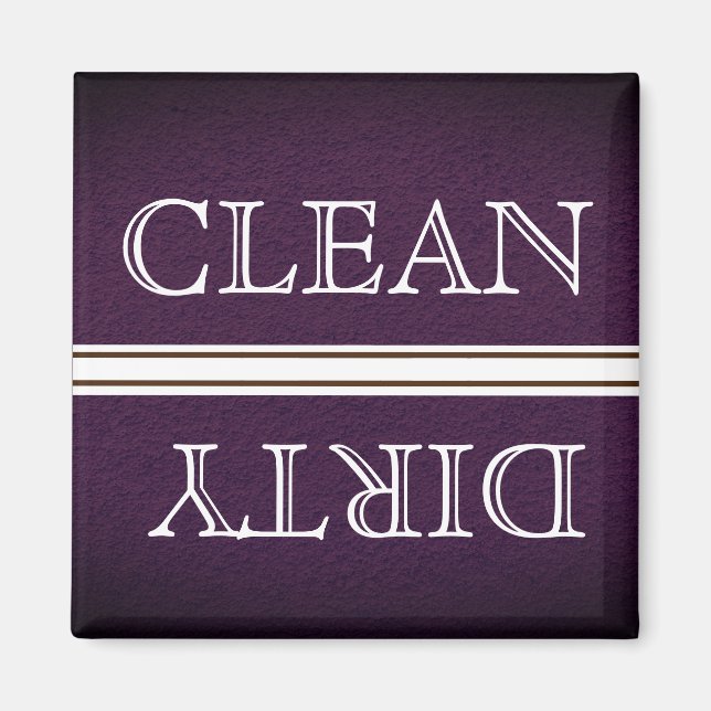 Dishwasher Magnet Clean och Dirty Brown & White (Framsidan)