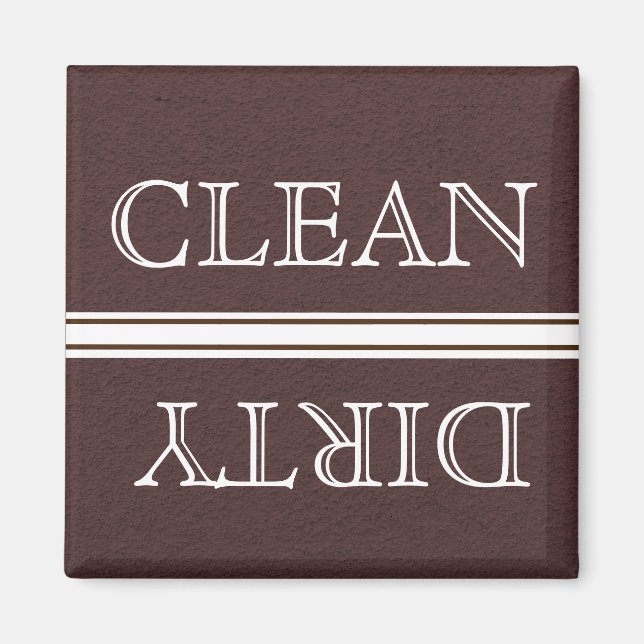 Dishwasher Magnet Clean och Dirty Brown & White (Framsidan)
