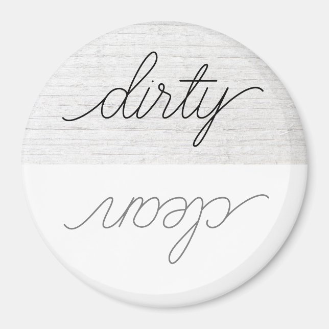 Dishwasher Magnet Dirty Clean Modern Wood (Framsidan)