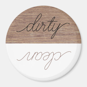 Dishwasher Magnet Dirty Clean Modern Wood