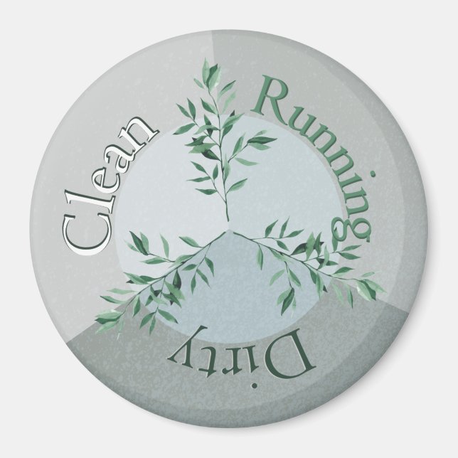 Dishwasher Magnet Greenery Ruscus Löv Clean Dirty (Framsidan)