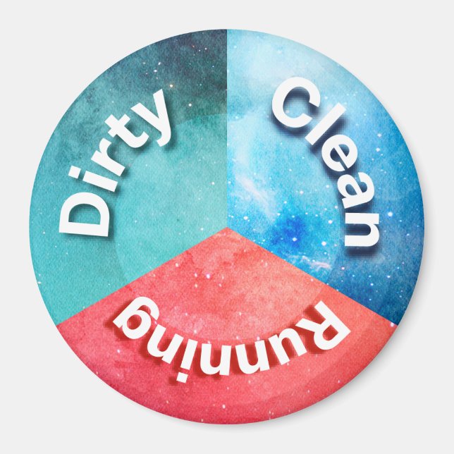 Dishwasher Magnet Office Kitchen Clean Dirty (Framsidan)