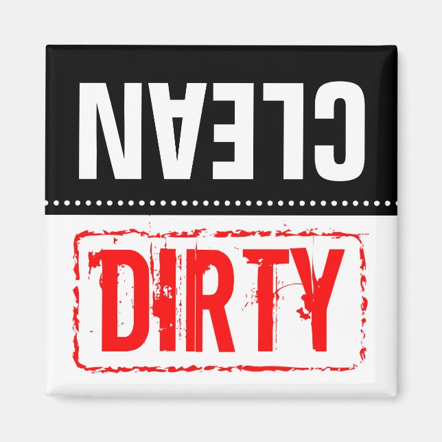 Dishwasher magnet | Rena eller smutsiga rätter (Framsidan)
