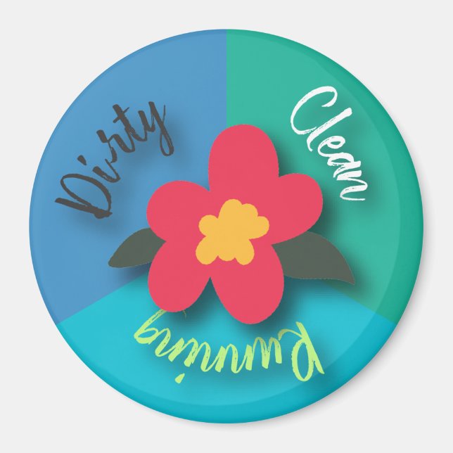 Dishwasher Magnet Söt Kitchen Flower Clean (Framsidan)