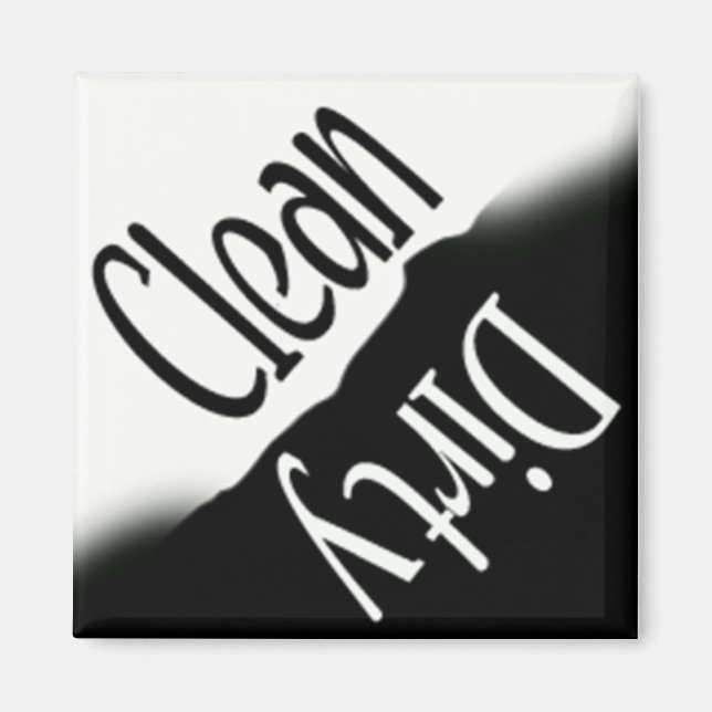DISHWASHER MAGNET - SQUARE B&W (Framsidan)