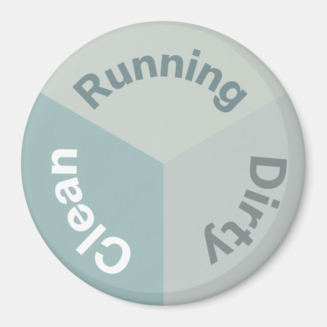 Dishwasher Reversible Dods Clean Dirty Running Magnet (Framsidan)