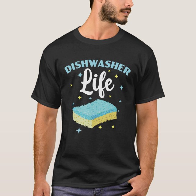 Dishwashing Profession Restaurant Employee Dishwas T Shirt (Framsida)