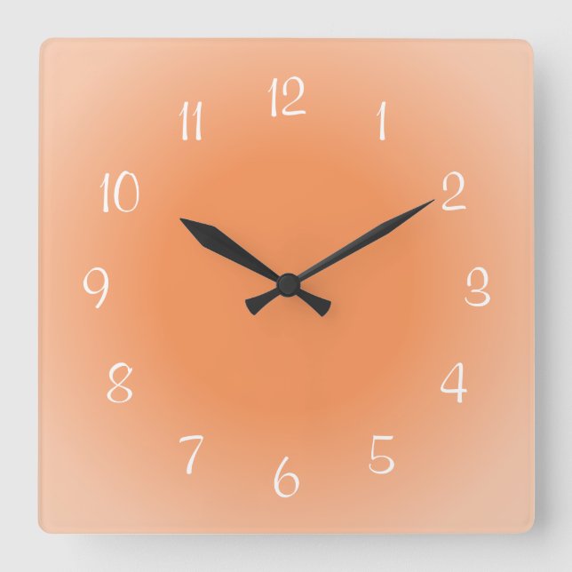 Disig Orange Frostad Designfärg Fyrkantig Klocka (Framsida)