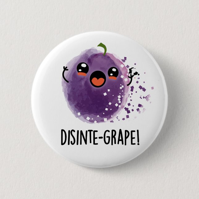 Disinte-vindruva Funny DisIntegration Grape Pun Knapp (Framsida)