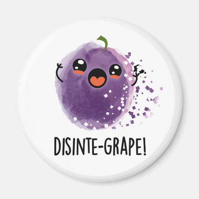 Disinte-vindruva Funny DisIntegration Grape Pun Magnet (Framsidan)
