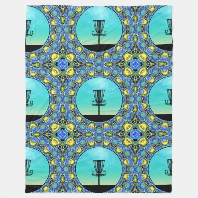 Disk Golf Abstrakt Basket 5 Fleecefilt (Framsidan)