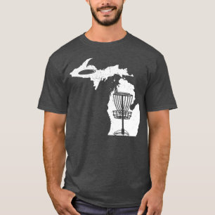 Disk Golf Älskare Coola Michigan Karta Disk Golf T Shirt