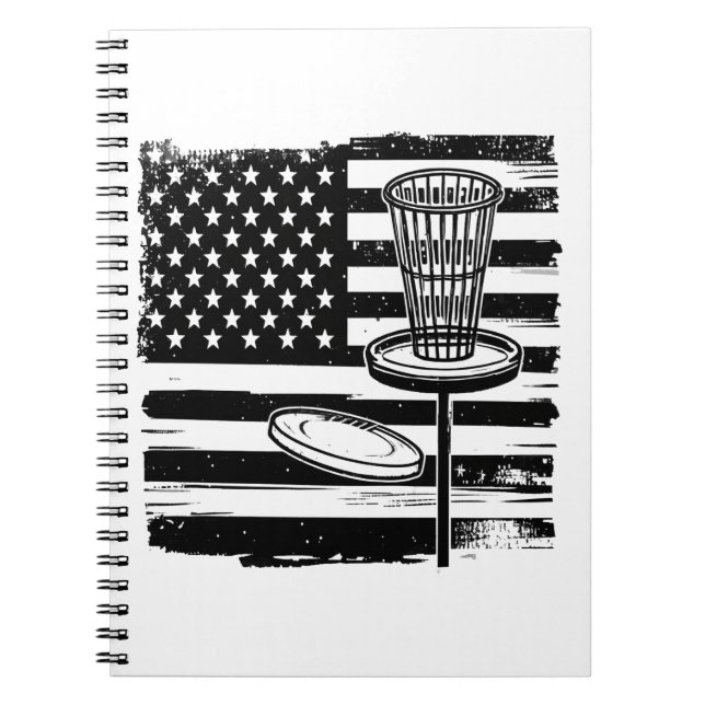Disk Golf American Flagga Anteckningsbok (Framsidan)