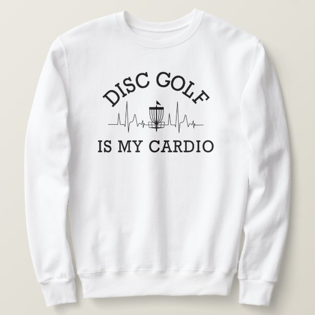 Disk Golf är min Cardio | Disk Golf Pappa Lång Ärmad Tröja (Design framsida)