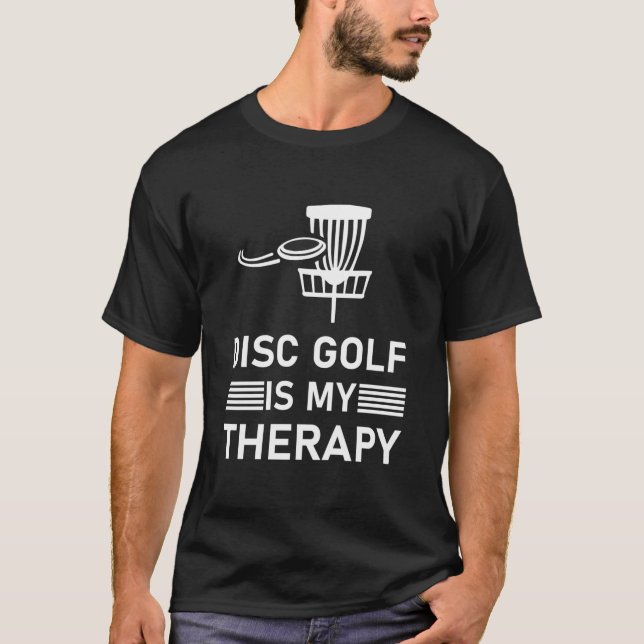 Disk Golf är min terapi - Flygskiva - Frisbee T Shirt (Framsida)