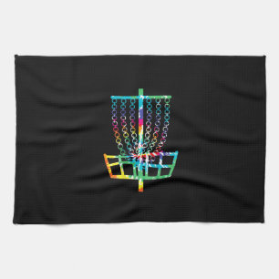 Disk Golf Basket - Hippie Rainbow Gift Kökshandduk