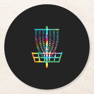 Disk Golf Basket - Hippie Rainbow Gift Underlägg Papper Rund