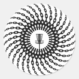 Disk Golf Basket-kedjor Runt Klistermärke