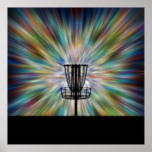 Disk Golf Basket Silhouette Poster