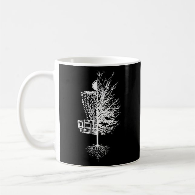Disk Golf Basket Träd Frisbee Golf Kaffemugg (Vänster)
