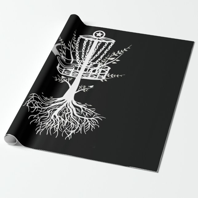 Disk Golf Basket Träd Frisbee Root Presentpapper (Utrullad)