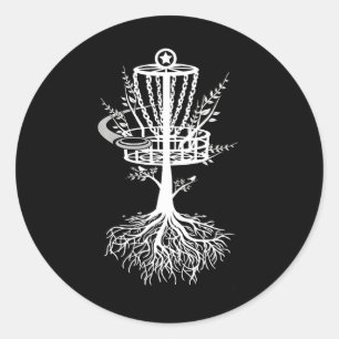 Disk Golf Basket Träd Frisbee Root Runt Klistermärke