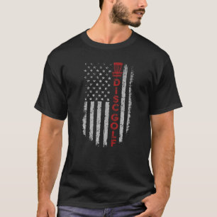 Disk Golf Basket US Flagga For Disk Golfers 4 juli T Shirt