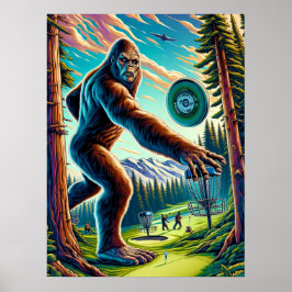 Disk Golf Bigfoot i Skogen Poster