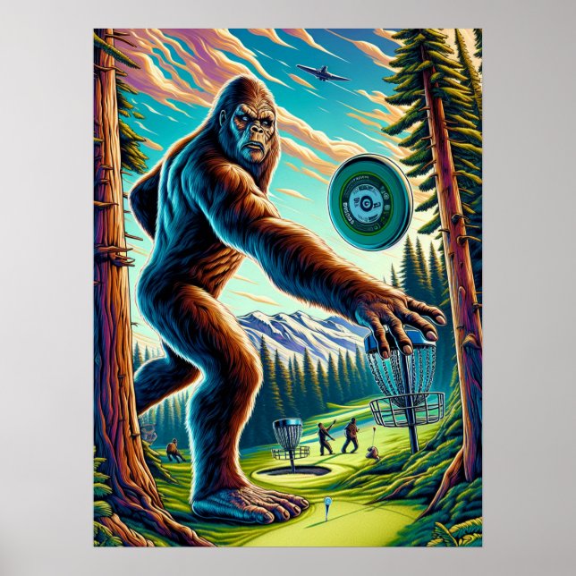 Disk Golf Bigfoot i Skogen Poster (Framsidan)