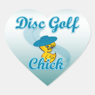 Disk Golf-Chick #3 Hjärtformat Klistermärke