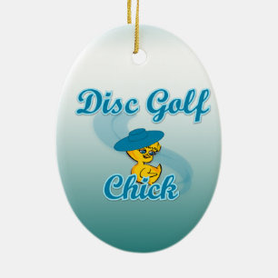 Disk Golf-Chick #3 Julgransprydnad Keramik