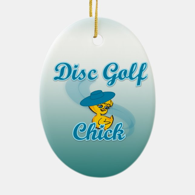Disk Golf-Chick #3 Julgransprydnad Keramik (Baksidan)