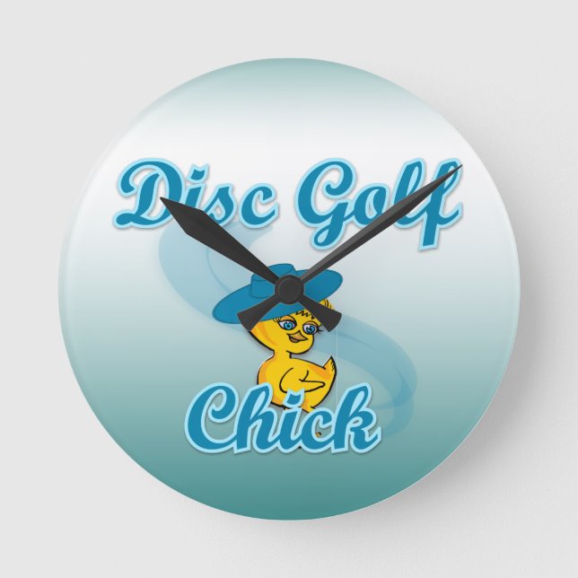 Disk Golf-Chick #3 Rund Klocka (Framsida)