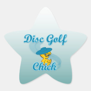 Disk Golf-Chick #3 Stjärnformat Klistermärke
