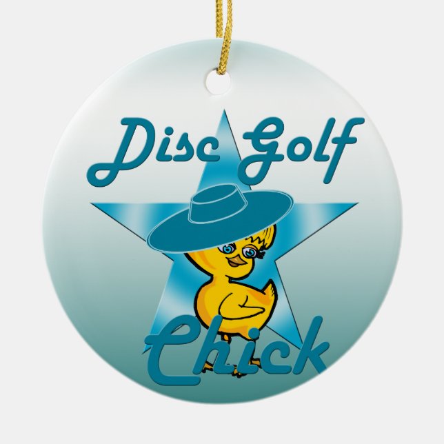 Disk Golf-Chick #7 Julgransprydnad Keramik (Framsidan)