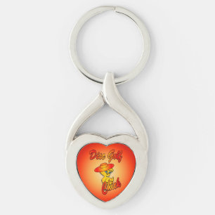 Disk Golf-Chick nr 5 Twisted Heart Silverfärgad Nyckelring