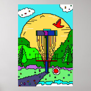 Disk Golf Course Summer Sunshine Poster