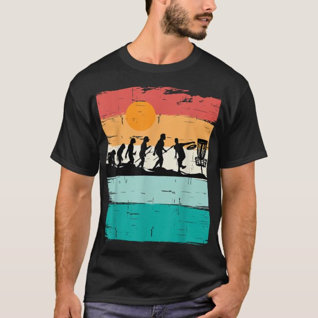 Disk Golf Evolution Disk Golf Player Flies Disk G T Shirt (Framsida)