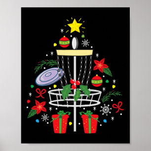 Disk Golf Frisbee jul Ornament Träd Funny Gi Poster