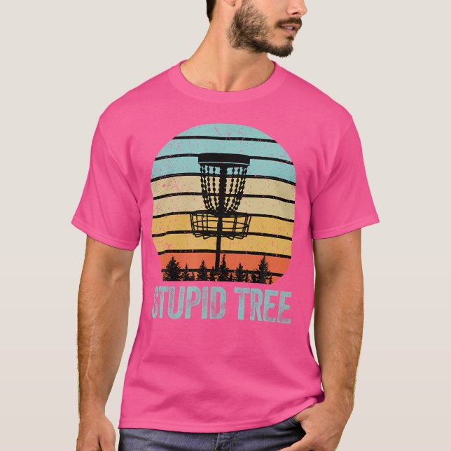 Disk Golf Funny Stupid Träd Disk Golf T Shirt (Framsida)