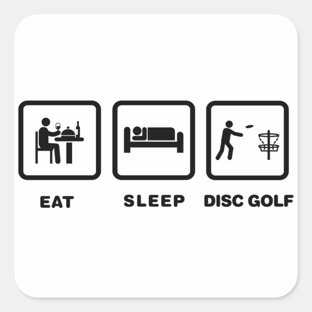 Disk Golf Fyrkantigt Klistermärke (Framsida)