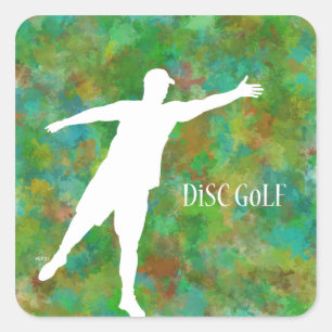 Disk Golf Fyrkantigt Klistermärke