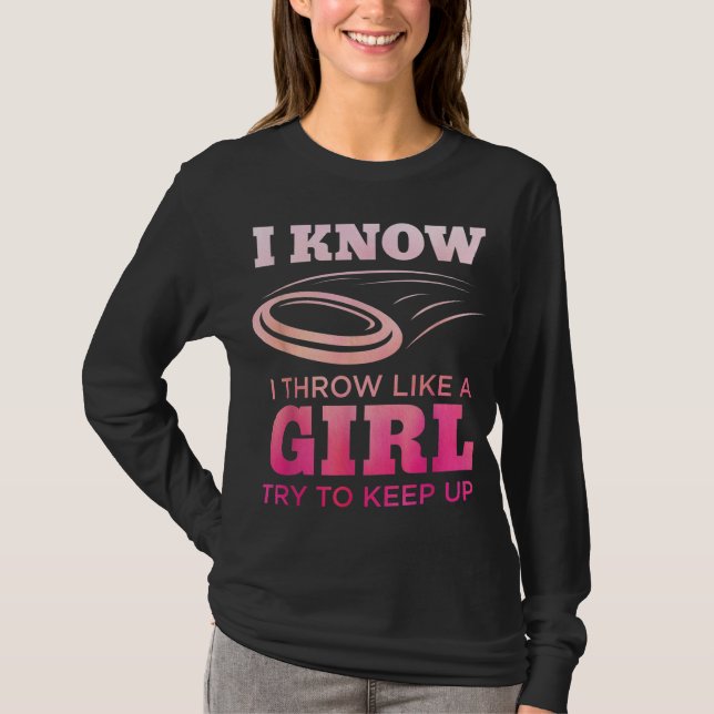 Disk Golf Girl Funny Disk Golfing Älskare Player G T Shirt (Framsida)