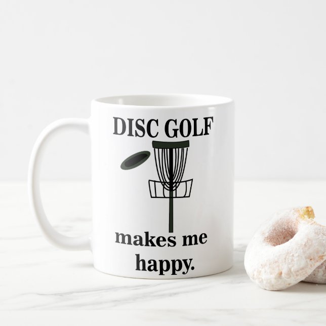 Disk Golf gör att jag får Lycklig-golf Kaffemugg (Med munk)