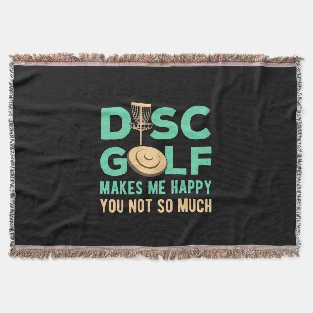 Disk Golf gör mig Lycklig Filt (Framsidan)