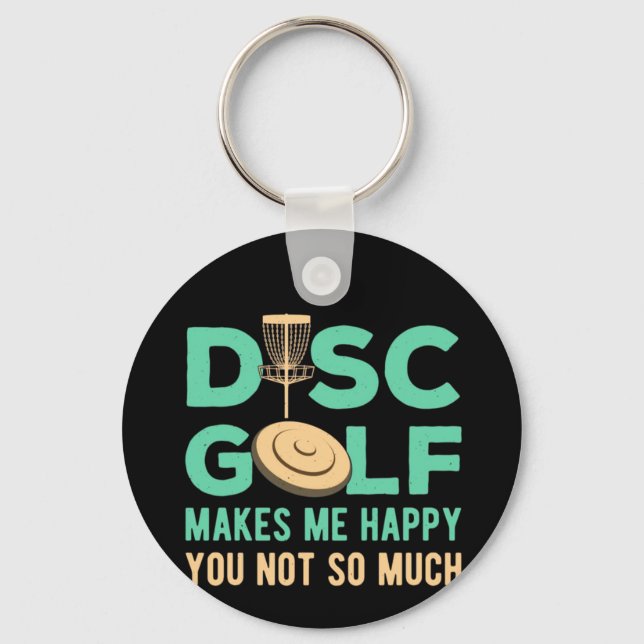 Disk Golf gör mig Lycklig Nyckelring (Framsida)