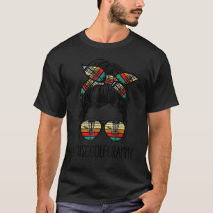 Disk Golf Grammy Life Messy Bun Glasses Disk Golf T Shirt