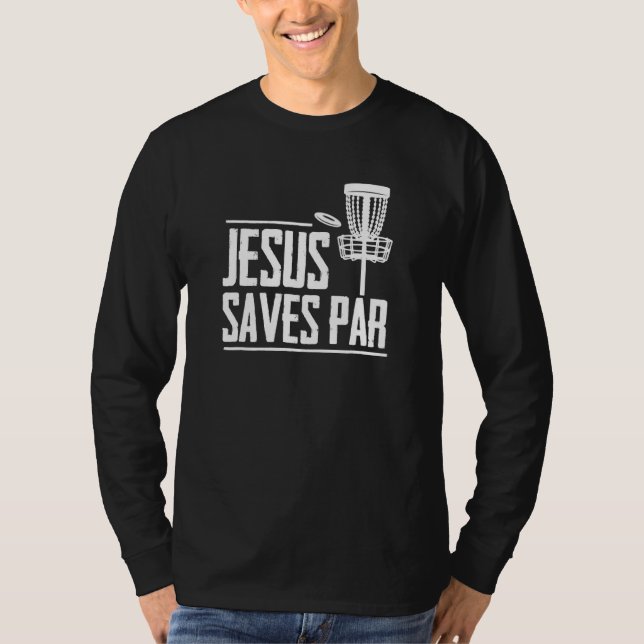Disk Golf Jesus Treesus Träd-Sus Frisbee Frolf Dis T Shirt (Framsida)